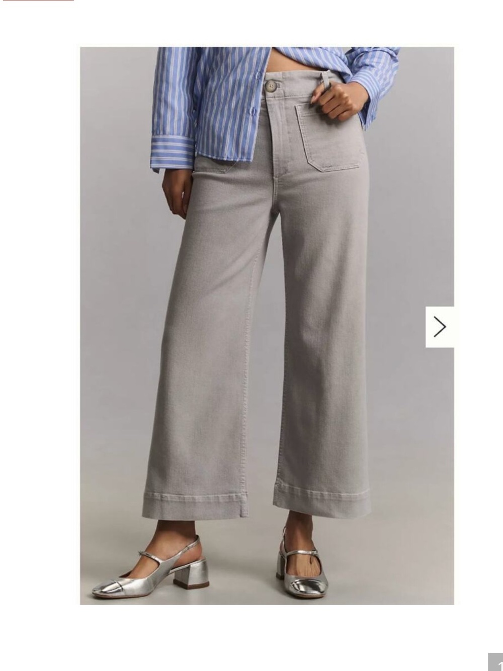 Anthropologie The Denim Colette Cropped Wide-Leg Jeans Size 28P